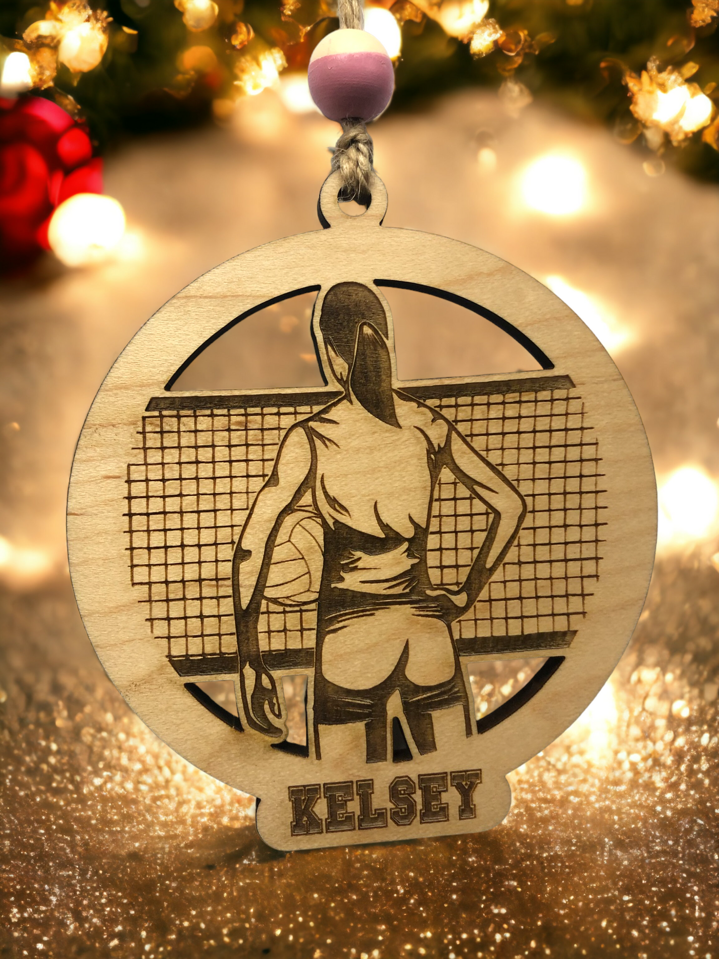 Custom Engraved Name volleyball player Ornament