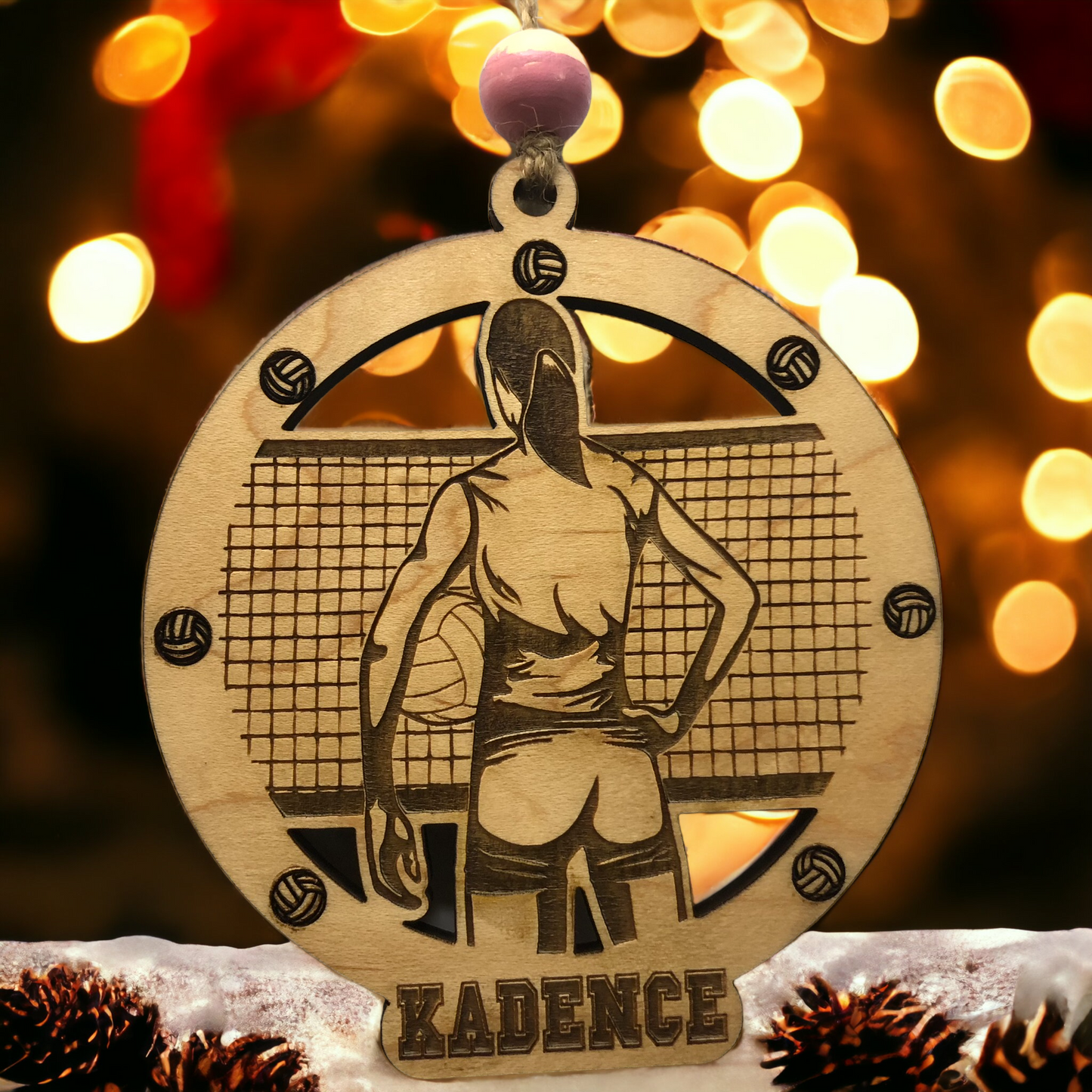 Custom Engraved Name volleyball player Ornament